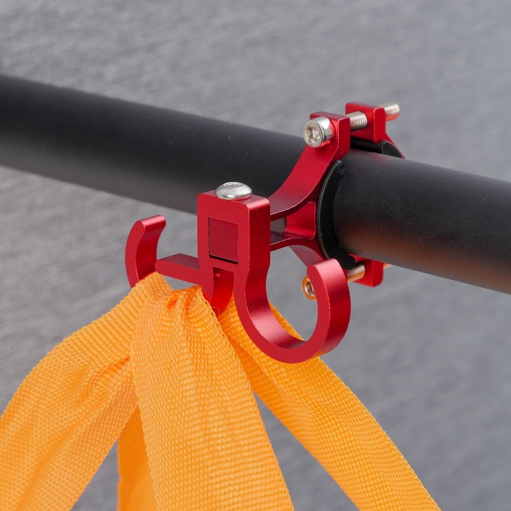 Hook for shopping with two loops for bike / scooter aluminum FS366 red