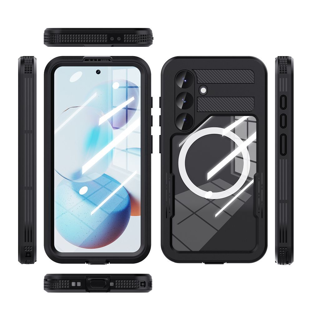 Waterproof case SHELLBOX MARS with metal ring for SAMSUNG S25 black