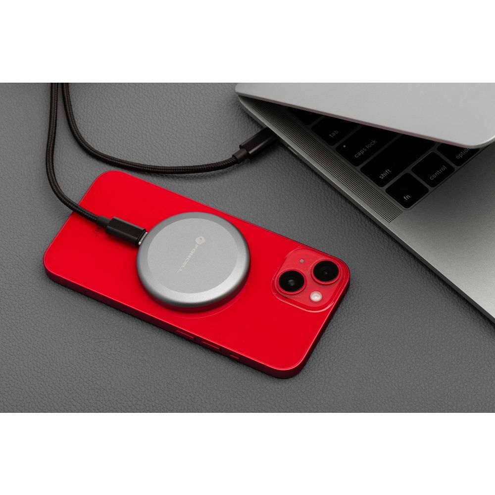 Ασύρματος Φορτιστής MagSafe FORCELL Qi2 15W με Αποσπώμενο Καλώδιο - Ασημί