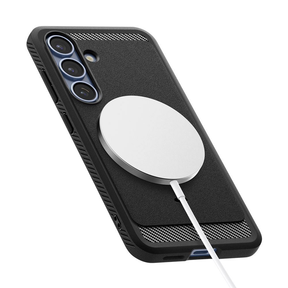 SPIGEN case RUGGED ARMOR MAG compatible with MagSafe for SAMSUNG S25 matte black
