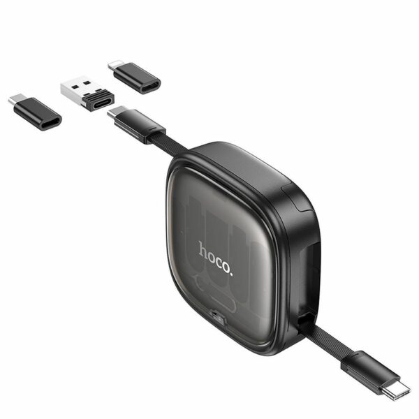 HOCO cable All-in-one retractable charging data cable set PD 3A 60W U140 0,95 m black