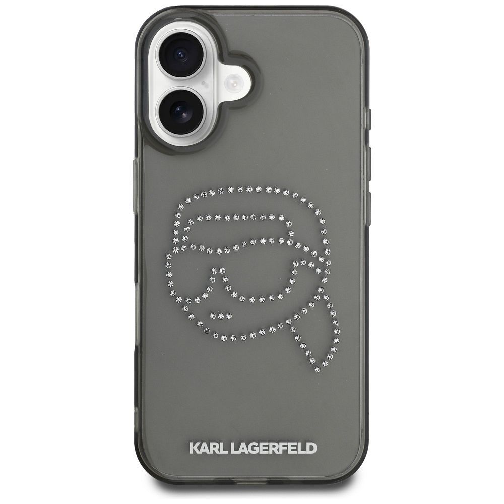 KARL LAGERFELD case for IPHONE 16 Pro KLHCP16LHKHDCELK (IML Rhinestones S K Head) black