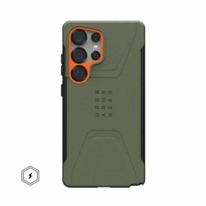 UAG Urban Armor Gear case CIVILIAN PRO with built-in magnet for SAMSUNG S25 Ultra 5G olive / orange