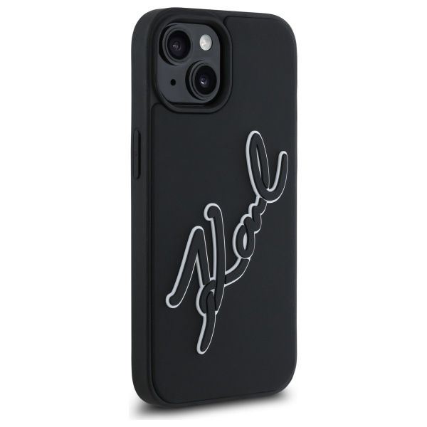 KARL LAGERFELD case for IPHONE 15 KLHCP15S3DRKSDLK (3D Rubber Signature) black