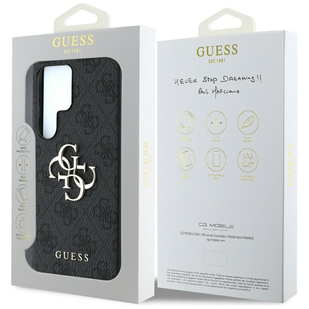 Θήκη Κινητού GUESS για Samsung S25 Ultra Μαύρη με Λογότυπο (4G PU) GUHCS25L4GMGGR