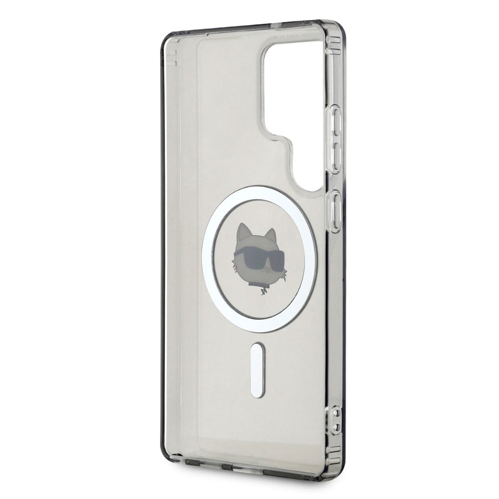 KARL LAGERFELD case for SAMSUNG S25 Ultra KLHMS25LHLSCHK (Magnetic IML Metal Choupette Head) black