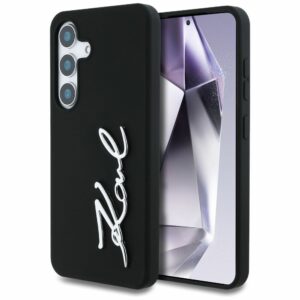 KARL LAGERFELD case for SAMSUNG S25 KLHCS25SSCMSMVK (Silicone Sign Metal Logo) black