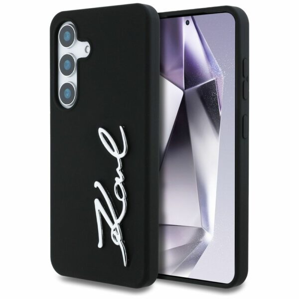 KARL LAGERFELD case for SAMSUNG S25 KLHCS25SSCMSMVK (Silicone Sign Metal Logo) black