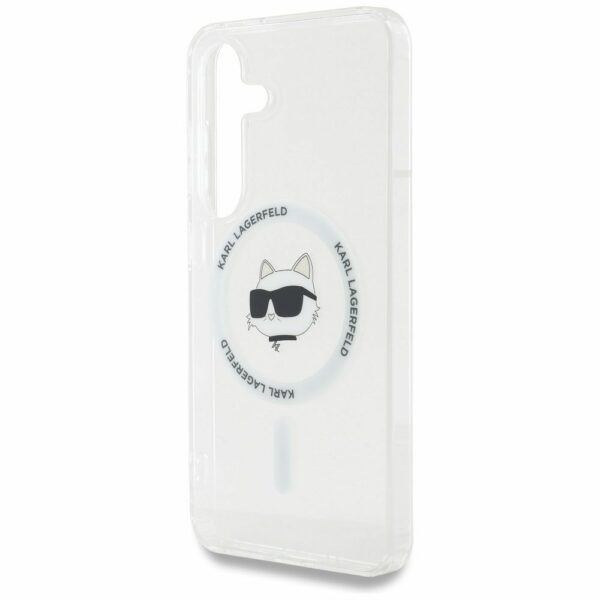 KARL LAGERFELD case for SAMSUNG S25 KLHMS25SHLSCHH (Magnetic IML Metal Choupette Head) white