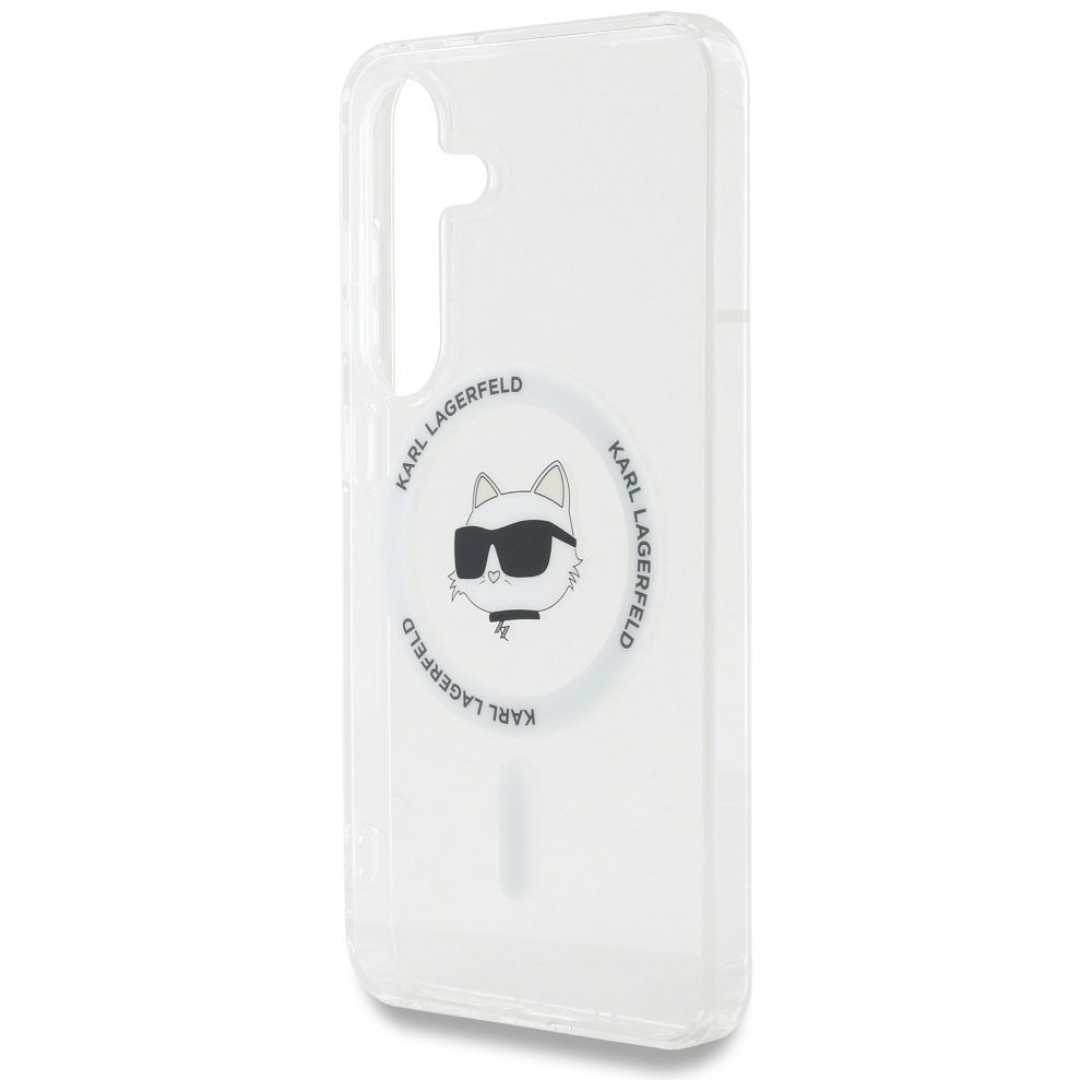 KARL LAGERFELD case for SAMSUNG S25 KLHMS25SHLSCHH (Magnetic IML Metal Choupette Head) white