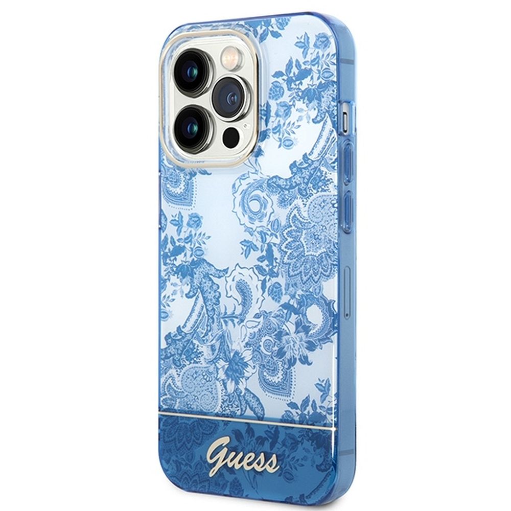 GUESS case for IPHONE 14 Pro GUHCP14LHGPLHB (IML Electro Cam TDJ) blue