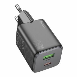 Φορτιστής HOCO USB A & Type C PD QC 3A 20W N41 Μαύρος - Γρήγορη Φόρτιση