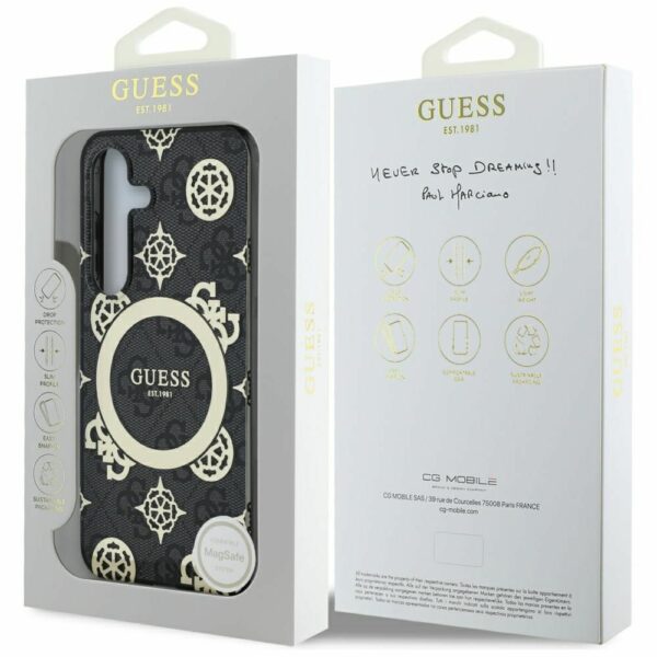 Θήκη Κινητού GUESS Samsung S25 Μαύρη Peony Magnetic IML 4G