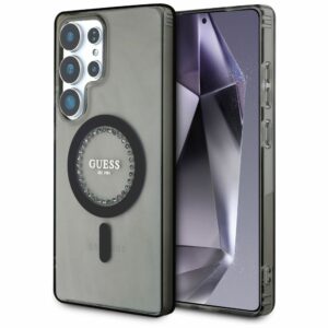 Θήκη Κινητού GUESS για Samsung S25 Ultra Μαύρη με Μαγνητικό Κούμπωμα & Στρας