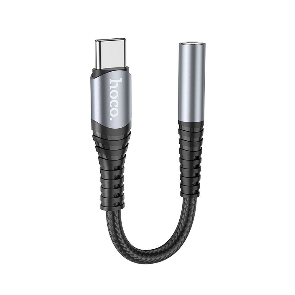 HOCO adapter AUX Jack 3,5 mm (female) to USB C (male) LS33 metal gray