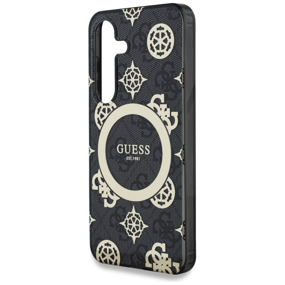 Θήκη Κινητού GUESS Samsung S25 Μαύρη Peony Magnetic IML 4G