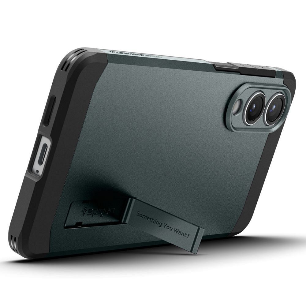 SPIGEN case TOUGH ARMOR compatible with MagSafe for SAMSUNG S25 Edge abyss green