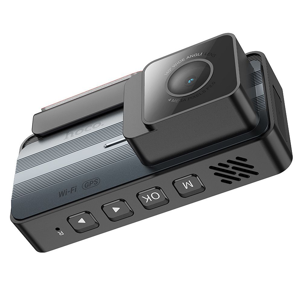 HOCO car camera with display 3,69" + rear camera 2K GPS DV12 silvery gray