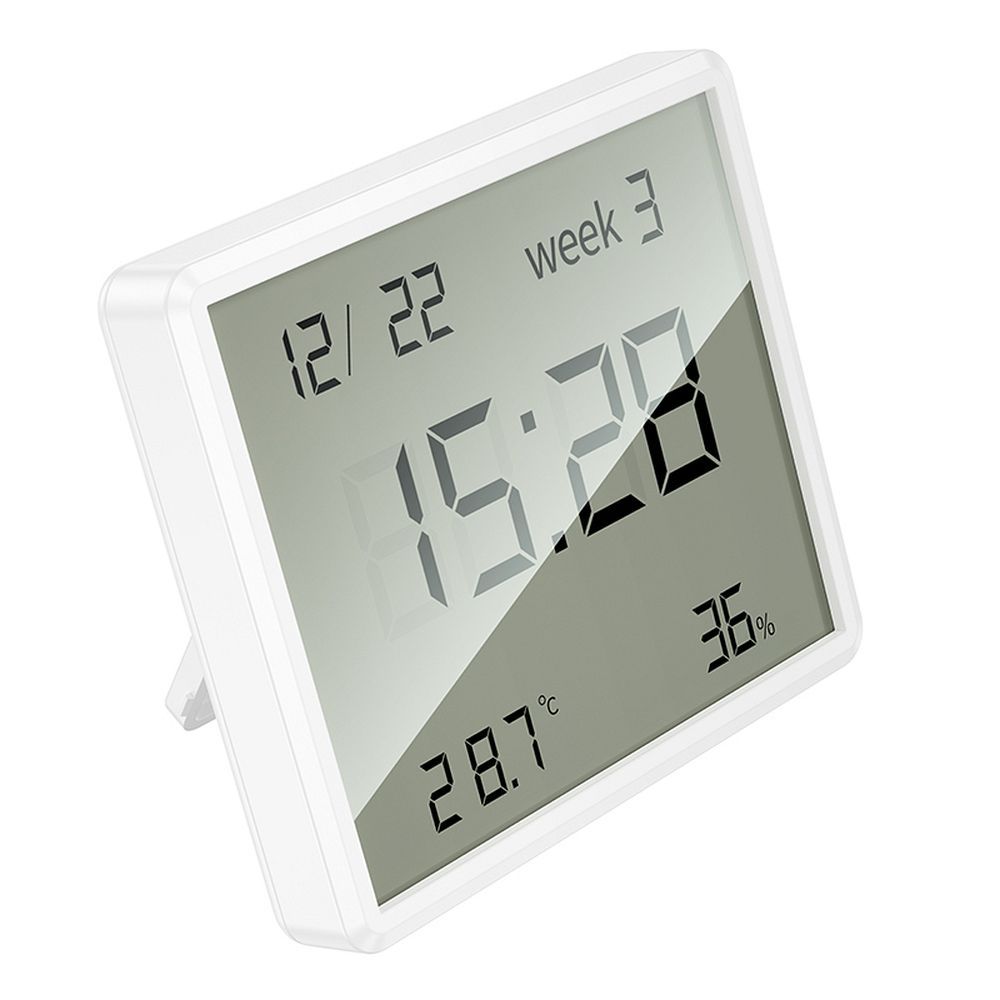HOCO electronic clock with hygrothermometer HX41 white