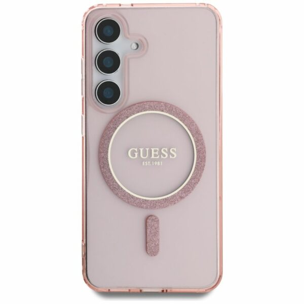 Θήκη Κινητού GUESS Magnetic Glitter Circle Ροζ για Samsung S25 GUHMS25SHFGEREP