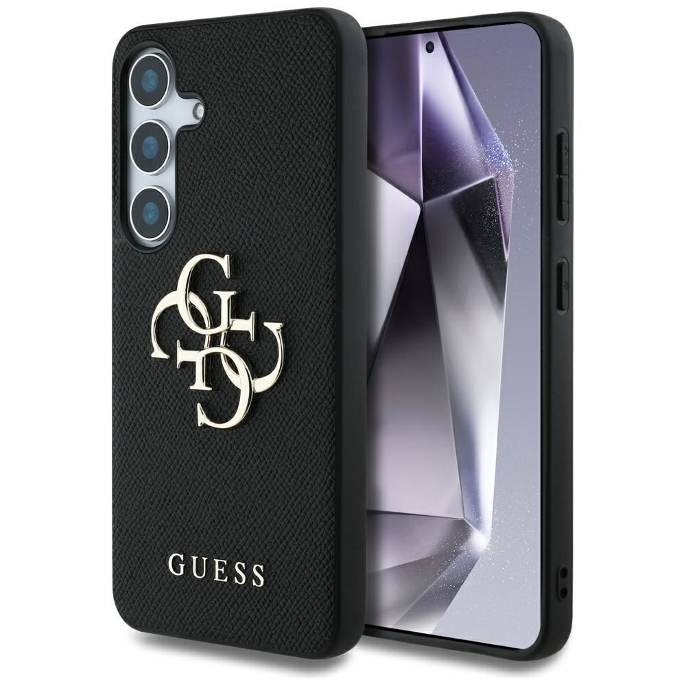 Θήκη Κινητού GUESS Samsung S25 PU Grained Big 4G Logo Μαύρη