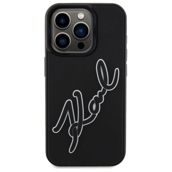 KARL LAGERFELD case for IPHONE 15 Pro Max KLHCP15X3DRKSDLK (3D Rubber Signature) black