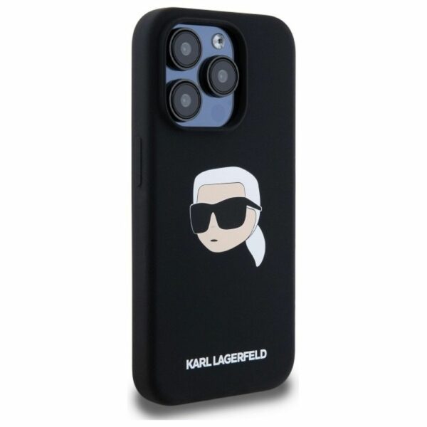 KARL LAGERFELD case for IPHONE 15 Pro Max compatible with MagSafe KLHMP15XSKHPPLK (SIL KL Head Print) black