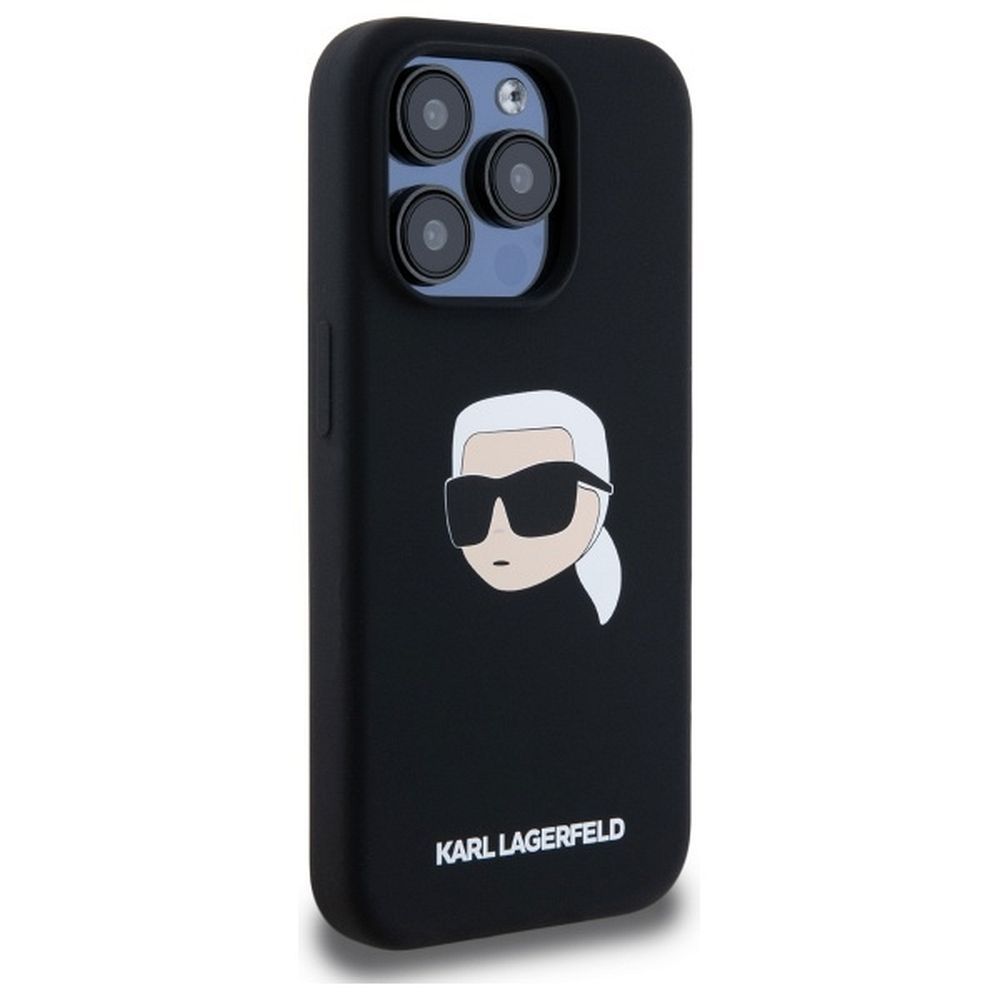 KARL LAGERFELD case for IPHONE 15 Pro Max compatible with MagSafe KLHMP15XSKHPPLK (SIL KL Head Print) black