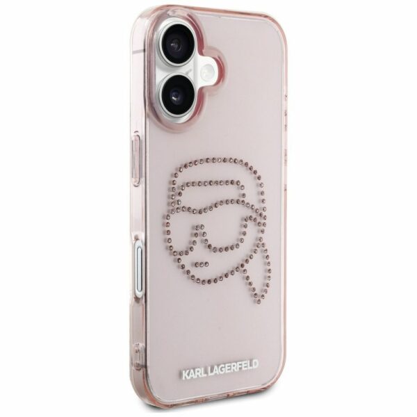 KARL LAGERFELD case for IPHONE 16 KLHCP16SHKHDCELP (IML Rhinestones S K Head) pink
