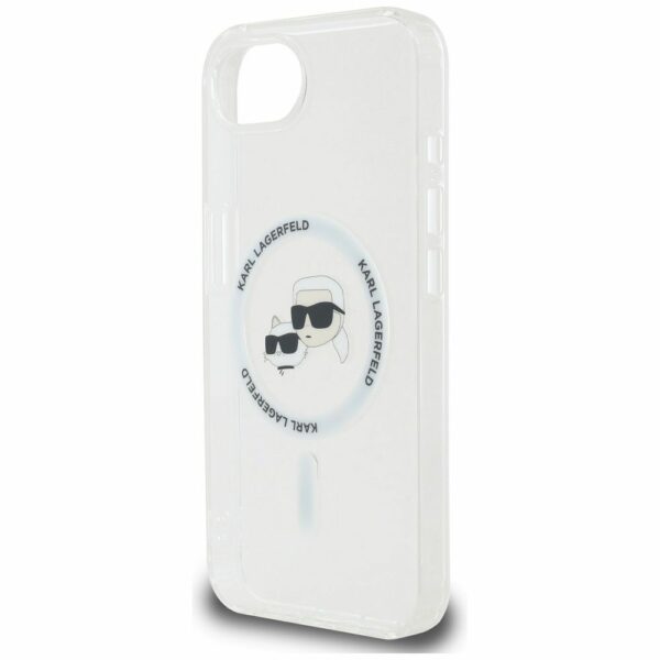 KARL LAGERFELD case for IPHONE 16e (SE 4 2025) compatible with MagSafe KLHMPSE4HLSKCH (IML Metal KC Heads) white
