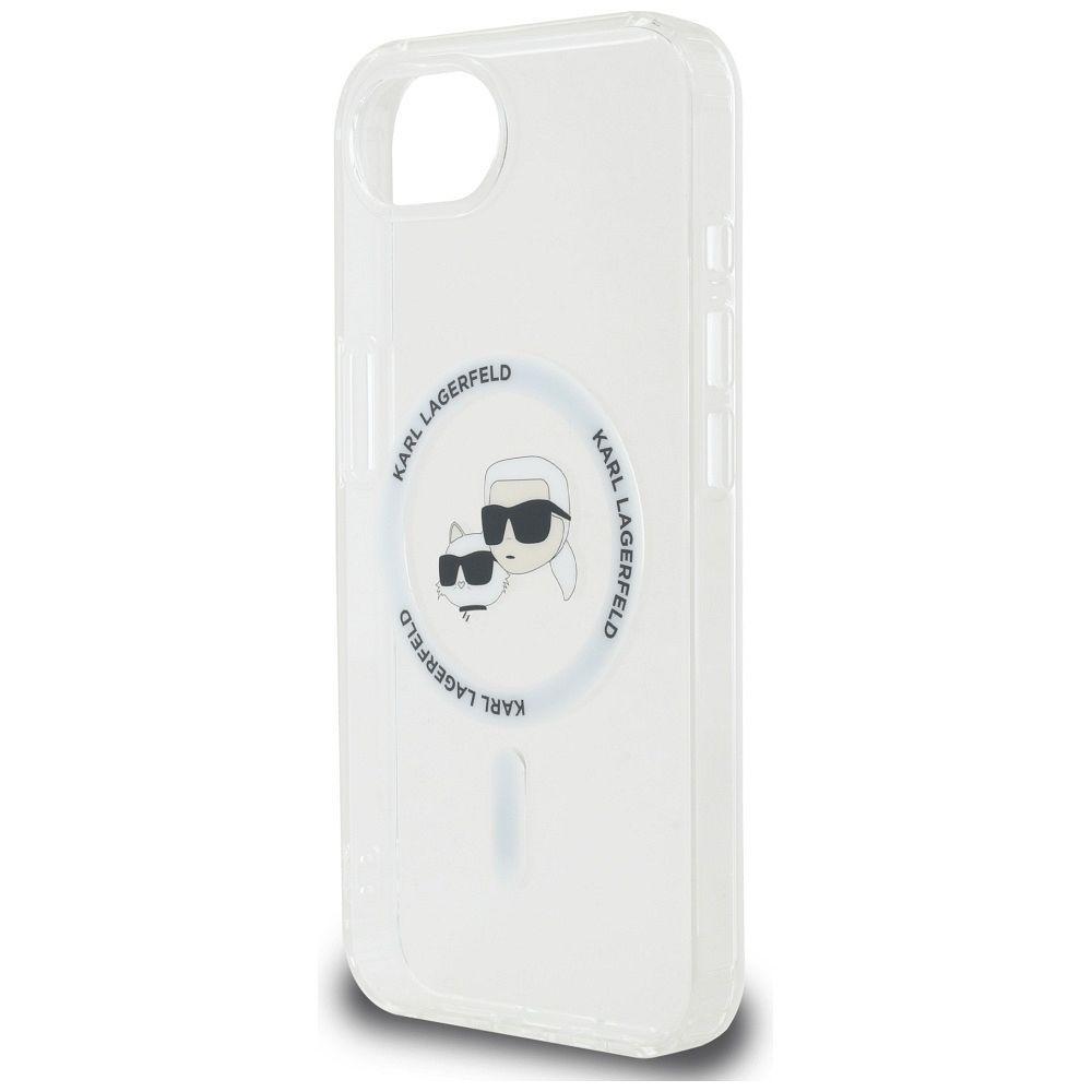 KARL LAGERFELD case for IPHONE 16e (SE 4 2025) compatible with MagSafe KLHMPSE4HLSKCH (IML Metal KC Heads) white