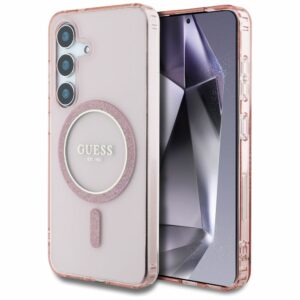 Θήκη Κινητού GUESS Magnetic Glitter Circle Ροζ για Samsung S25 GUHMS25SHFGEREP