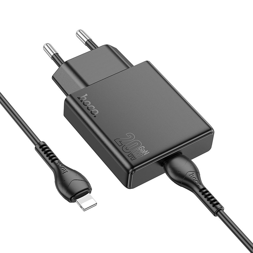 HOCO slim wall charger Type C + cable Type C to Lightning PD QC 30W N37 black