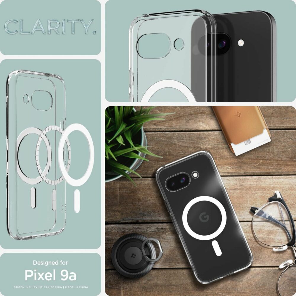 SPIGEN case ULTRA HYBRID MAG compatible with MagSafe for GOOGLE PIXEL 9A clear/white