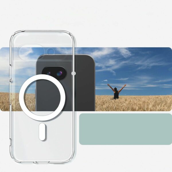 SPIGEN case ULTRA HYBRID MAG compatible with MagSafe for GOOGLE PIXEL 9A clear/white