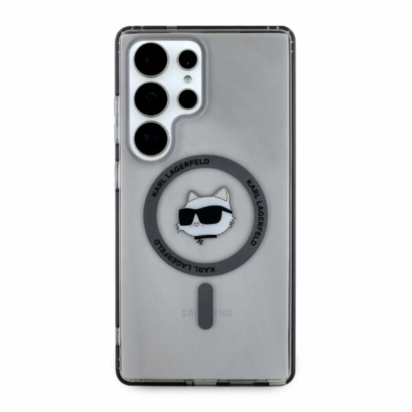KARL LAGERFELD case for SAMSUNG S25 Ultra KLHMS25LHLSCHK (Magnetic IML Metal Choupette Head) black