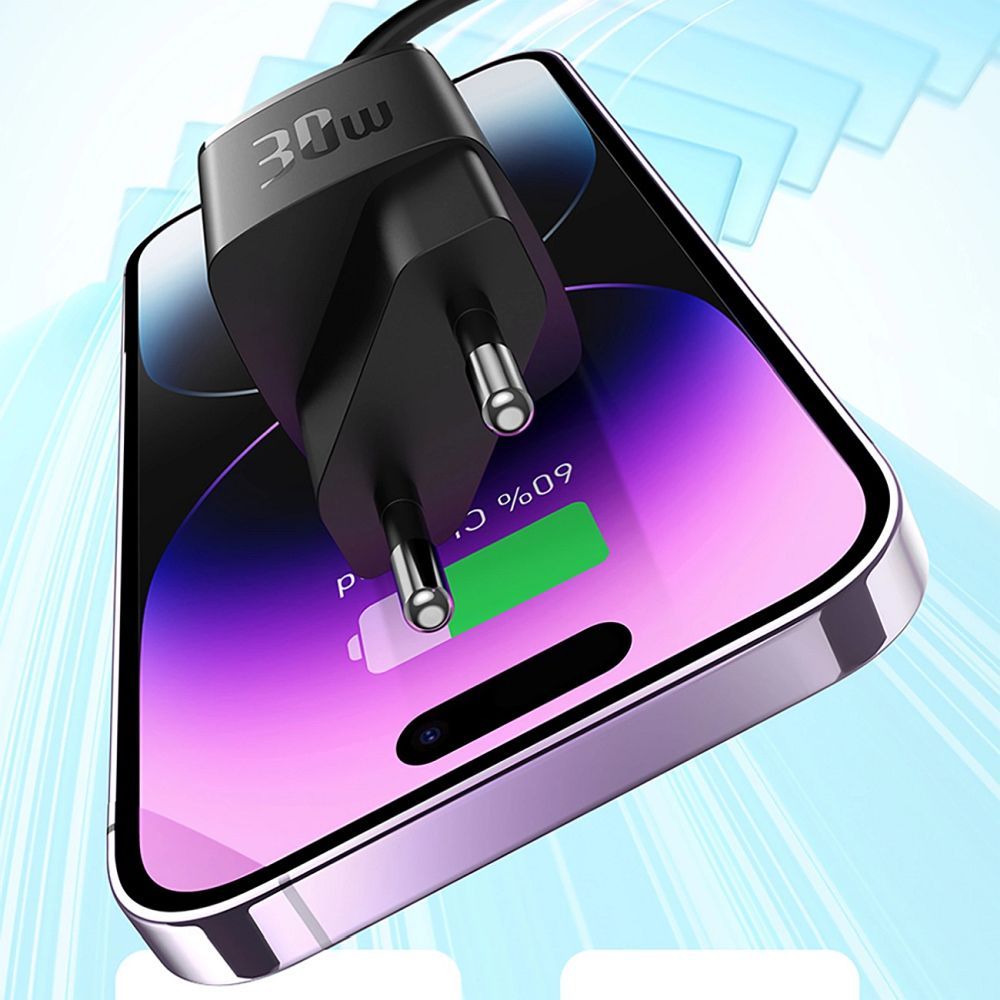 Φορτιστής Τοίχου BASEUS Type C PD 30W GaN Cube Pro Μαύρος