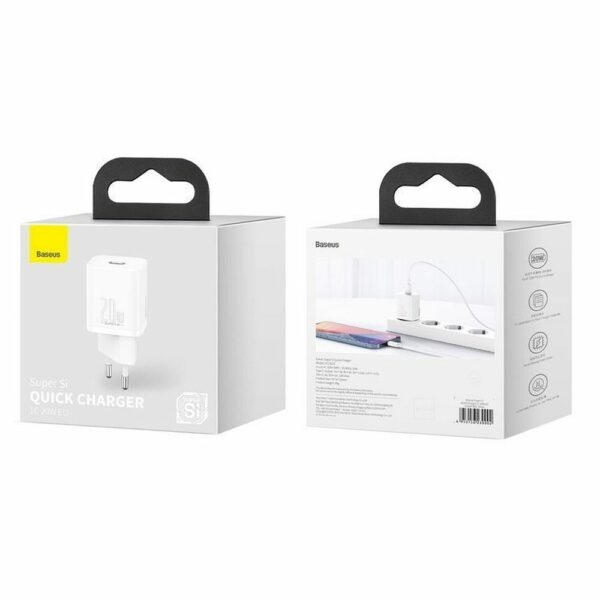 Φορτιστής Τοίχου BASEUS Type C PD 20W QC3.0 Super Si Λευκός CCSUP-B02