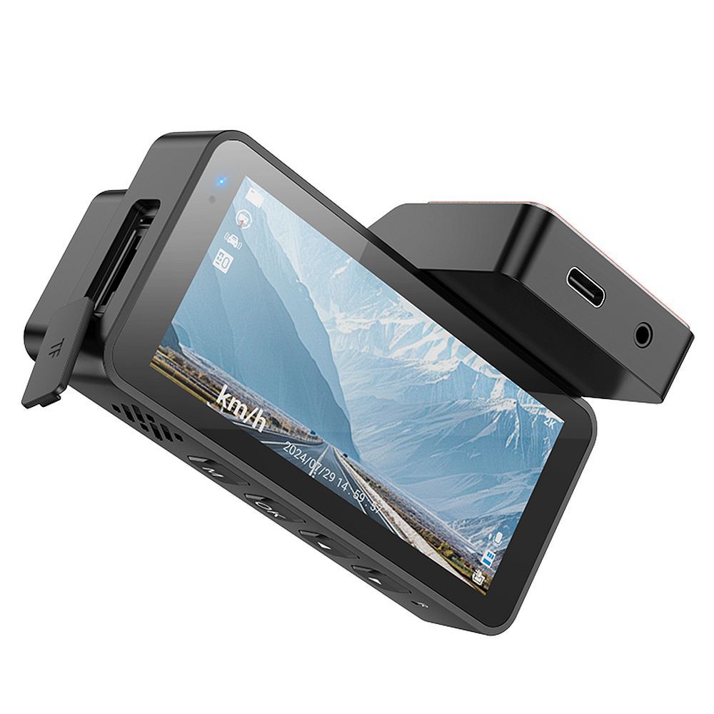 HOCO car camera with display 3,69" 2K GPS DV11 silvery gray