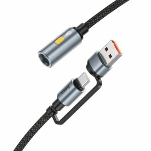 HOCO cable USB A / Type C to cigarete lighter UA38B 0,3 m black