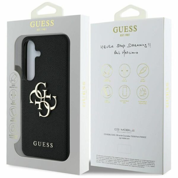 Θήκη Κινητού GUESS Samsung S25 PU Grained Big 4G Logo Μαύρη