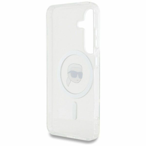 KARL LAGERFELD case for SAMSUNG S25 KLHMS25SHLSKIH (Magnetic IML Metal K. Heads) white
