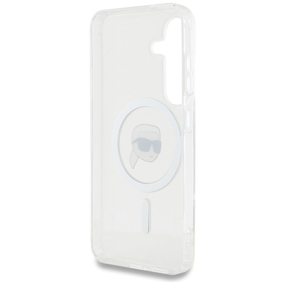 KARL LAGERFELD case for SAMSUNG S25 KLHMS25SHLSKIH (Magnetic IML Metal K. Heads) white