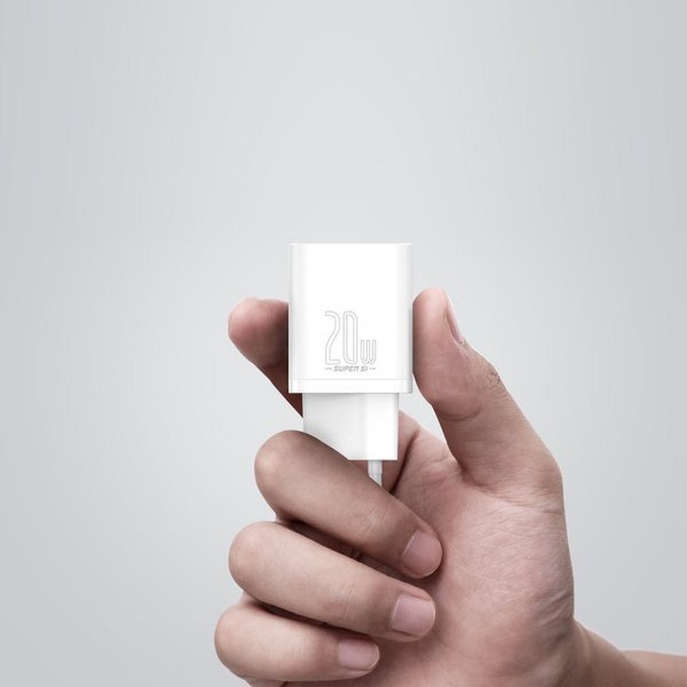 Φορτιστής Τοίχου BASEUS Type C PD 20W QC3.0 Super Si Λευκός CCSUP-B02