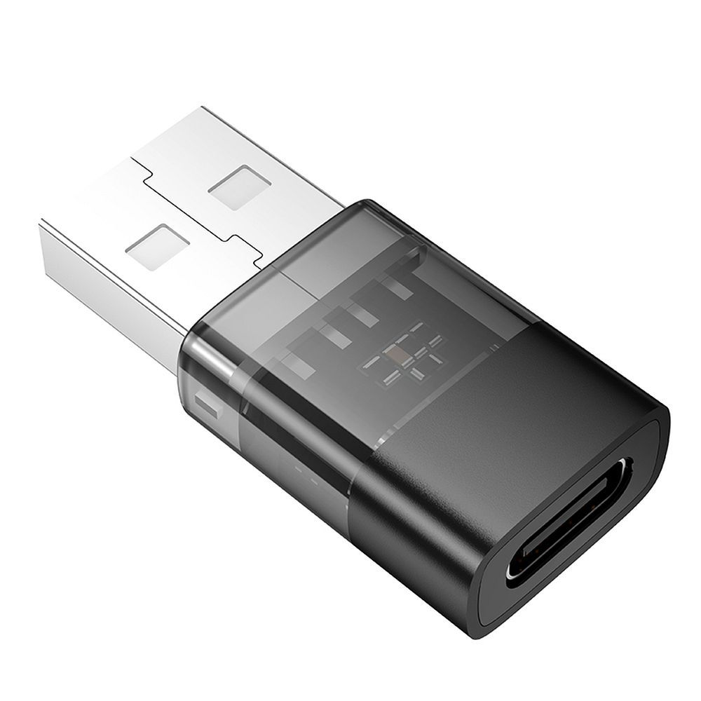 Αντάπτορας HOCO USB A σε Type C UA36C Διάφανος Μαύρος - Μετατροπέας USB
