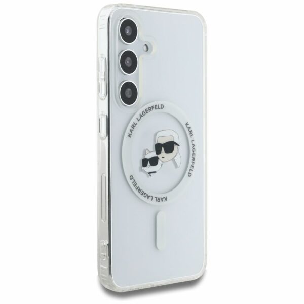 KARL LAGERFELD case for SAMSUNG S25 KLHMS25SHLSKCH (Magnetic IML Metal KC Heads) white