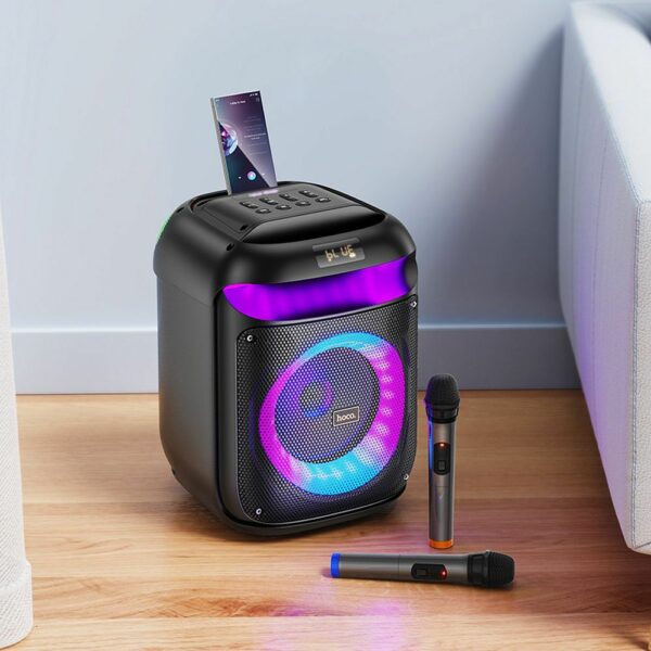 HOCO speaker bluetooth + 2 x wireless microphones HA13 black