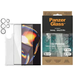 PanzerGlass Bundle 3in1 Transparent Case + Film + Camera Protector for Samsung Galaxy S23 Ultraeng