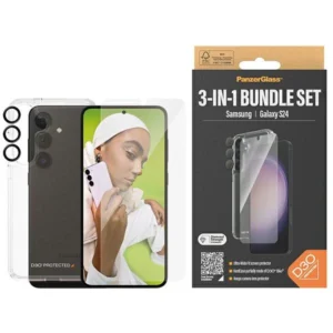 PanzerGlass Bundle 3in1 Transparent Case + Film + Camera Protector for Samsung Galaxy S24eng