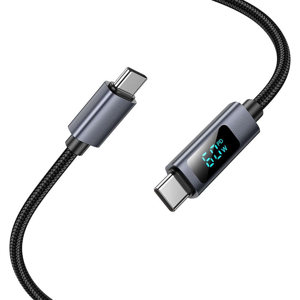 HOCO cable Type C to Type C with display 3A 60W X112 1 m black